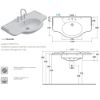 Immagine di LAVABO PAESTUM 110x60 CM INSTALLAZIONE SOSPESA PREDISPOSIZIONE 3 FORI CERAMICA BIANCA GLOBO