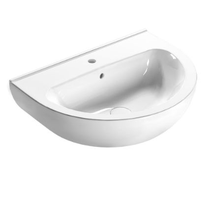 Immagine di LAVABO GRACE 60X45 CM INSTALLAZIONE SOSPESA O SU COLONNA PREDISPOSIZIONE 3 FORI BIANCO LUCIDO GLOBO