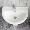 Immagine di LAVABO GRACE 55x42 CM INSTALLAZIONE SOSPESA O SU COLONNA PREDISPOSIZIONE 3 FORI CERAMICA BIANCA GLOBO