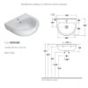 Immagine di LAVABO GRACE 50x40 CM INSTALLAZIONE SOSPESA O SU COLONNA MONOFORO CERAMICA BIANCA GLOBO
