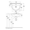 Immagine di LAVABO GRACE 45x36 CM INSTALLAZIONE SOSPESA MONOFORO CERAMICA BIANCA GLOBO