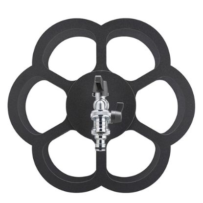 Immagine di PORTA TUBO A MURO COLORE ANTRACITE TIPO MARGHERITA CON DOPPIO RUBINETTO BEL-FER