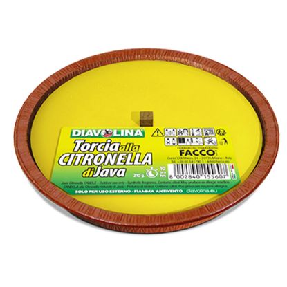 Immagine di CITRONELLA PER ESTERNO CON STOPPINO ANTIVENTO Ø 16 CM DIAVOLINA