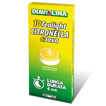 Immagine di CANDELA CITRONELLA PER PROFUMATORI PER INTERNI ED ESTERNI CONFEZIONE DA 10 PZ DIAVOLINA