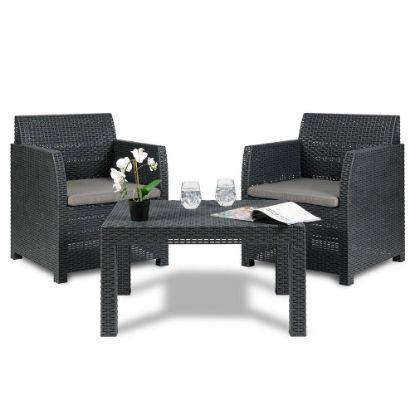 Immagine di SET DA GIARDINO 2 POSTI LAVINIA COLORE ANTRACITE SCURO TOOMAX