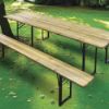 Immagine di SET BIRRERIA IN LEGNO RETTANGOLARE TAVOLO 200x80 CM + DUE PANCHE