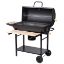 Immagine di BARBECUE A CARBONELLA BESTBQ RETTANGOLARE CON COPERCHIO L 108 P 70 H 100 CM RUOTE E RIPIANI IN LEGNO GALILEO