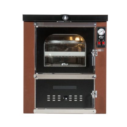 Immagine di FORNO DA INCASSO TAFER OPTIMUS 80 VERNICIATO RAME CON CARRELLO - CAMERA DI COTTURA CM 47X81 TAFER
