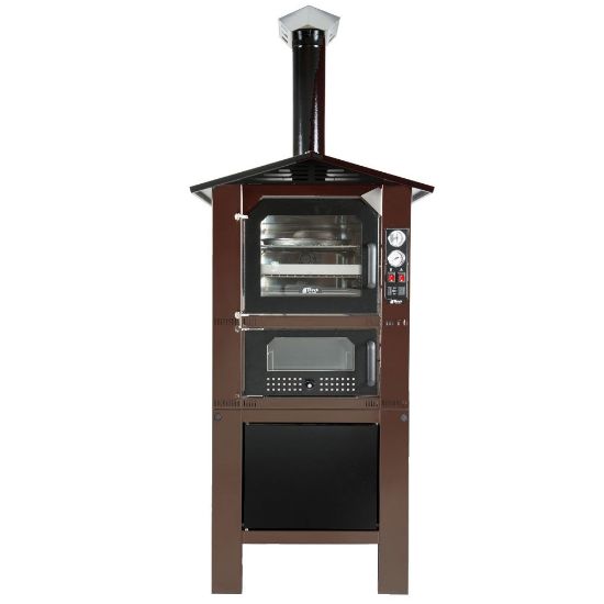 Immagine di FORNO DA ESTERNO TAFER GENESIS 100 VERNICIATO CON CARRELLO - CAMERA DI COTTURA CM 52x103 TAFER