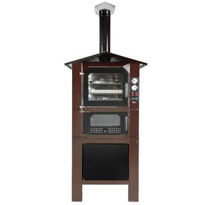 Immagine di FORNO DA ESTERNO TAFER GENESIS 80 VERNICIATO CON CARRELLO - CAMERA DI COTTURA CM 47X83 TAFER