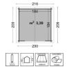 Immagine di CASETTA BLOCKHOUSE GIULIA SP19 L200-P200-H218 CM LOSA