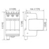 Immagine di LIMITATORE DI SOVRATENSIONE 3 MODULI E 3 VASISTORI DI PROTEZIONE 1100VDC PV IT-PRO T2-1100 3+0 ITALWEBER