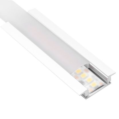 Immagine di PROFILO PORTA STRISCE LED IN ALLUMINIO INCASSO BIANCO BARRA 2 METRI CENTURY