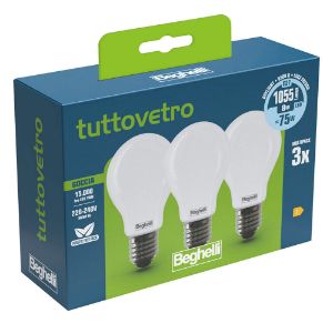 Immagine di LAMPADINA LED TUTTOVETRO OPALINO A GOCCIA 8W 3K ATTACCO E27 CONFEZIONE 3 PZ BEGHELLI