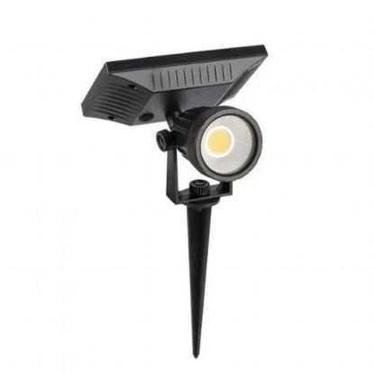 Immagine di FARETTO LED DA TERRA A PICCHETTO COLORE NERO CON PANNELLO SOLARE 2W 140X150X280MM 4000K IP65 VT-952 V-TAC
