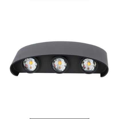 Immagine di APPLIQUE A MURO DA ESTERNI CON DOPPIO FASCIO LUMINOSO 6W COLORE NERO 3000K IP65 VT-846-W-N V-TAC