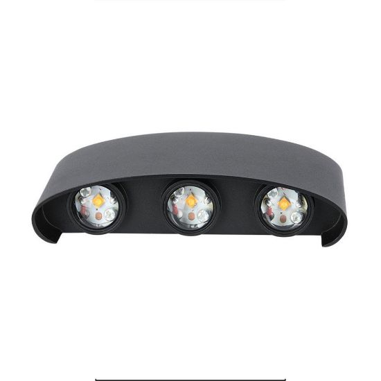 Immagine di APPLIQUE A MURO DA ESTERNI CON DOPPIO FASCIO LUMINOSO 6W COLORE NERO 3000K IP65 VT-846-W-N V-TAC