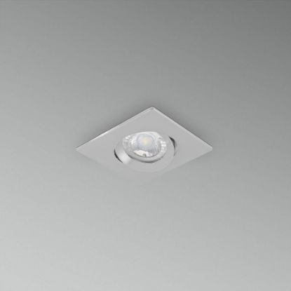 Immagine di SUPPORTO INCASSO QUADRO ORIENTABILE 90X90MM SILVER ATTACCO GU10 CENTURY