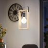 Immagine di LAMPADA EGLO FAMBOROUGH - STRUTTURA IN METALLO E LEGNO / FINITURA NERO, COLOR NATURALE 160x105 H 1100
