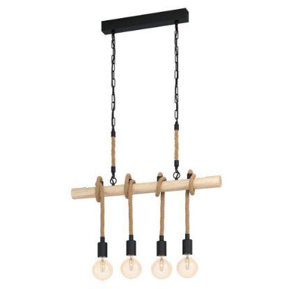 Immagine di LAMPADA EGLO YOUNGSTOWN - STRUTTURA IN METALLO E LEGNO / FINITURA ACCIAIO, GESSO 700x45 H 1100