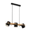 Immagine di LAMPADA EGLO HORNWOOD - STRUTTURA IN ACCIAIO / FINITURA NERO, PANNA DIFFUSORE IN LEGNO / FINITURA BRUNITO 780x210 H 1100