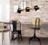 Immagine di LAMPADA EGLO HORNWOOD - STRUTTURA IN ACCIAIO / FINITURA NERO, PANNA DIFFUSORE IN LEGNO / FINITURA BRUNITO 780x210 H 1100