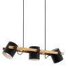 Immagine di LAMPADA EGLO HORNWOOD - STRUTTURA IN ACCIAIO / FINITURA NERO, PANNA DIFFUSORE IN LEGNO / FINITURA BRUNITO 780x210 H 1100