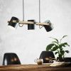 Immagine di LAMPADA EGLO HORNWOOD - STRUTTURA IN ACCIAIO / FINITURA NERO, PANNA DIFFUSORE IN LEGNO / FINITURA BRUNITO 780x210 H 1100