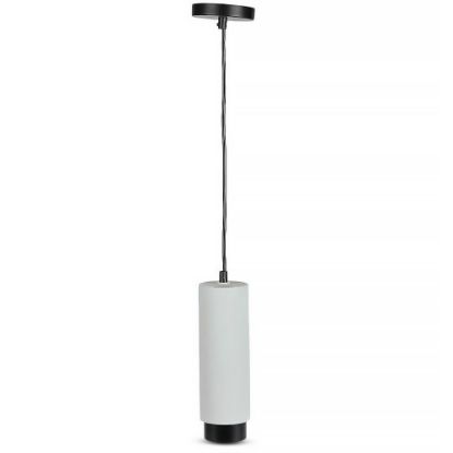 Immagine di PORTAFARETTO LED A SOSPENSIONE GU10 CORPO IN GESSO GRIGIO BASE METALLICA NERA DIAMETRO 80 X 250 MM LAMPADINA NON INCLUUSA VT-864-GBC V-TAC