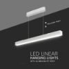 Immagine di PLAFONIERA LED A SOSPENSIONE 40W LUNGHEZZA 500MM COLORE BIANCO CON SELETTORE CCT 3000K,4000K O 6500K IP20 VT-7-44-B V-TAC