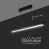 Immagine di PLAFONIERA LED A SOSPENSIONE 40W LUNGHEZZA 500MM COLORE NERO CON SELETTORE CCT 3000K,4000K O 6500K IP20 VT-7-44-B V-TAC