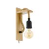 Immagine di LAMPADA EGLO RAMPSIDE - STRUTTURA IN METALLO E LEGNO / FINITURA ACCIAIO, GESSO L80 H300