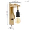 Immagine di LAMPADA EGLO RAMPSIDE - STRUTTURA IN METALLO E LEGNO / FINITURA ACCIAIO, GESSO L80 H300