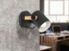 Immagine di LAMPADA EGLO HORNWOOD - STRUTTURA IN ACCIAIO / FINITURA NERO, PANNA DIFFUSORE IN LEGNO / FINITURA BRUNITO DIAMETRO 170