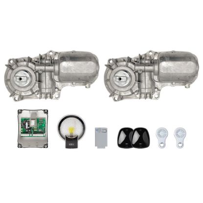 Immagine di KIT AUTOMAZIONE INTERRATO PER CANCELLO BATTENTE A DUE ANTE LUNGHEZZA FINO 3,5 MT+ 3,5 MT - 600KG DI PESO MASSIMO AD ANTA 230V KEY