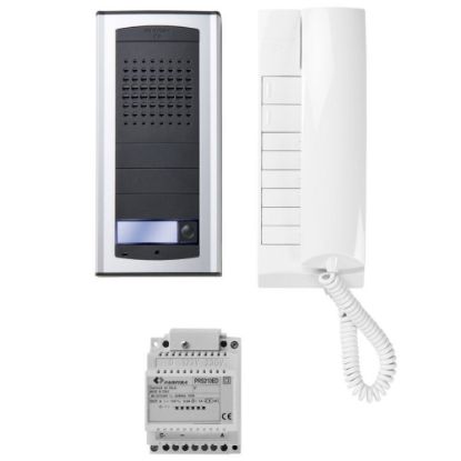 Immagine di KIT AUDIO MONOFAMILIARE COMPOSTO DA 1 POSTO INTERNO EXHITO 1 POSTO ESTERNO AGORA MONO 1+N FARFISA