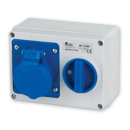 Immagine di PRESA INTERBLOCCATA CON FONDO 3 POLI 16A 220V IP44 ROSI