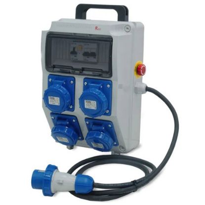 Immagine di QUADRO MOBILE 4 PRESE 16A 3 POLI IP65 CON INTERRUTTORE DIFFERENZIALE E PULSANTE DI SGANCIO ROSI MATERIALE ELETTRICO