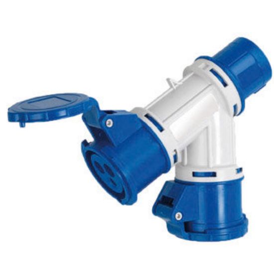 Immagine di MOLTIPLICATORE 1 MASCHIO PER 2 FEMMINE 220V 16AMP. IP44