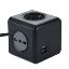 Immagine di MULTIPRESA CUBO 2 PRESE POLIVALENTI E 2 PRESE BIVALENTI PIÙ 2 PRESE USB CAVO 1,5 MT NERO ELECTRALINE