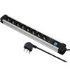 Immagine di MULTIPRESA 8 PRESE POLIVALENTI E 2 PRESE USB CON INTERRUTTORE CAVO 2 MT SILVER7NERO ELECTRALINE