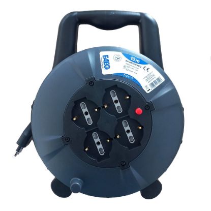 Immagine di AVVOLGICAVO 10MT CON 4 PRESE BIVALENTE FAEG