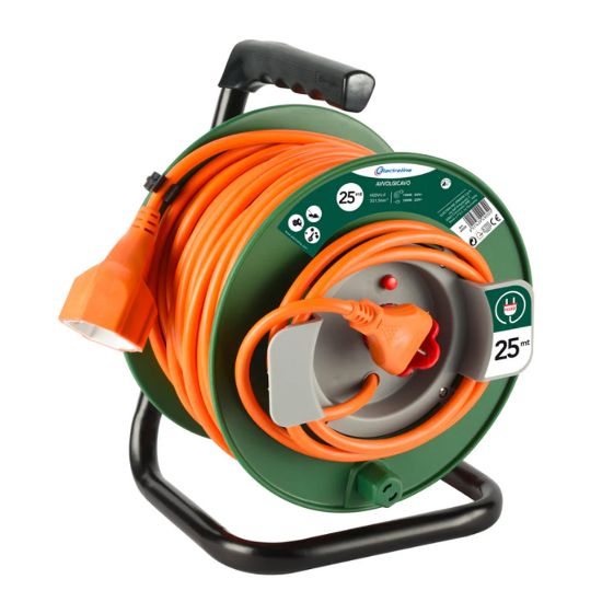 Immagine di AVVOLGICAVO DA GIARDINO CON CAVO 3X1,5 ROTOLO DA 25 METRI ELECTRALINE