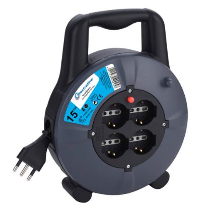 Immagine di AVVOLGICAVO DOMESTICO CON CAVO 3X1,5 ROTOLO MT. 15 ELECTRALINE