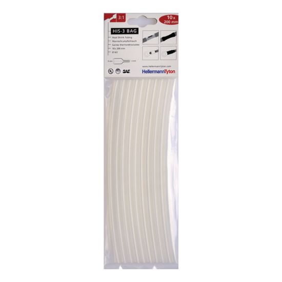 Immagine di TERMORESTRINGENTE 3:1 TRASPARENTE 6/2 HIS-3 BLISTER 10PZ HELLERMANNTYTON