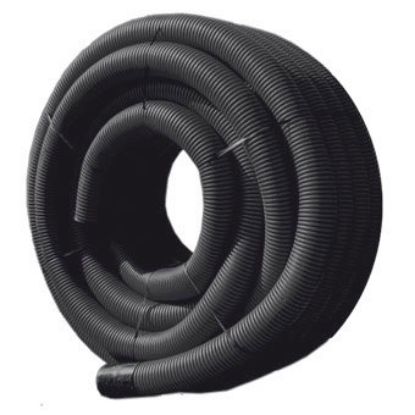 Immagine di TUBO CORRUGATO NERO DOPPIA PARETE Ø 110 MM ROTOLO 50 MT