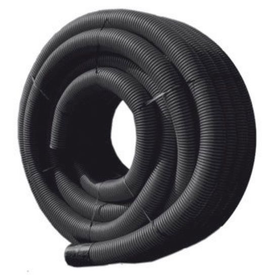 Immagine di TUBO CORRUGATO NERO DOPPIA PARETE Ø 63 MM ROTOLO 25 MT
