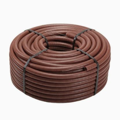 Immagine di TUBO CORRUGATO MARRONE SINGOLA PARETE Ø 25 MM ROTOLO 50 MT