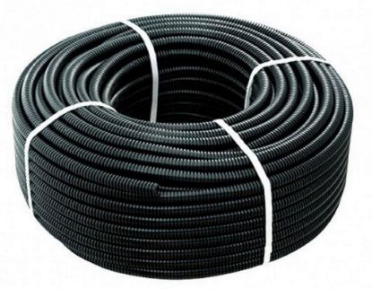 Immagine di CORRUGATO NERO SINGOLA PARETE DIAMETRO 20 MM ROTOLO 100 MT