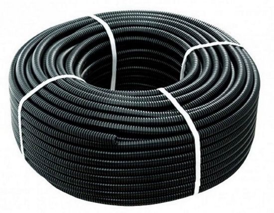 Immagine di TUBO CORRUGATO NERO SINGOLA PARETE Ø 20 MM ROTOLO 100 MT